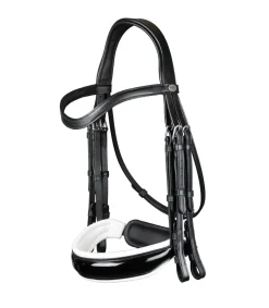 Bride avec muserolle large vernie blanc Working Collection - Dy'on