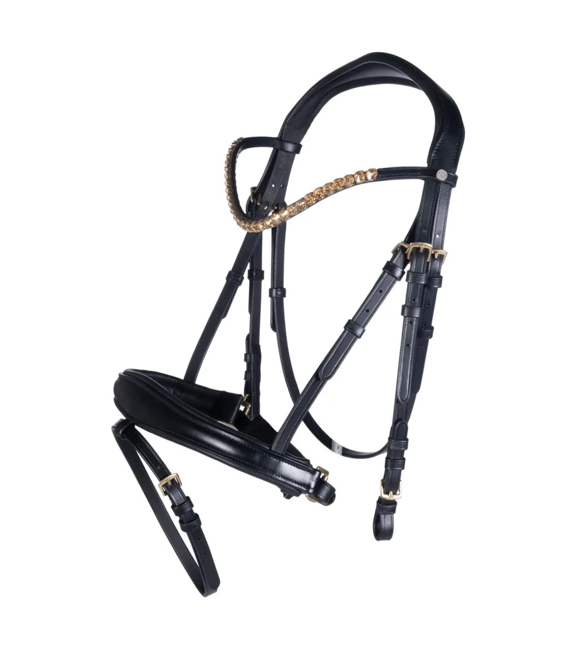 Bridon Trense Marrakesh avec frontal en strass dorées - HKM