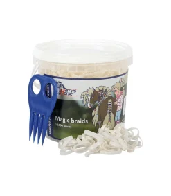 Elastique en silicone pour natter ou tresser les crinières seau de 1500