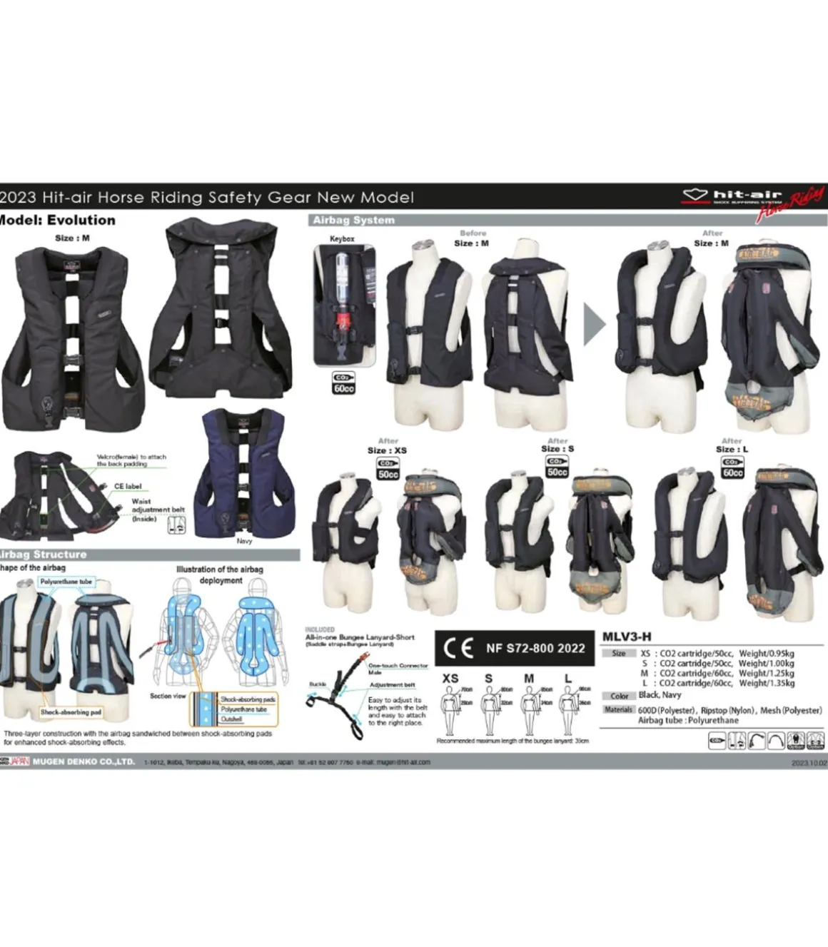 Gilet airbag complet 3 de chez Hit-air + 1 cartouche GRATUITE