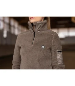 Sweat teddy taupe pour dame - Covalliero Hiver 2024