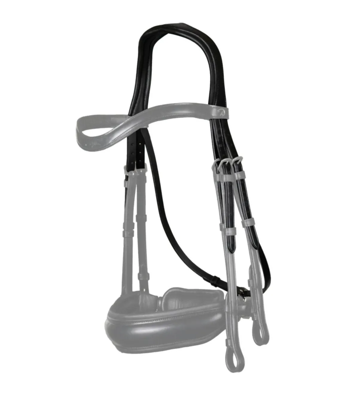 Têtière de bride type dressage de la collection Dressage cuir plat - Dy'on